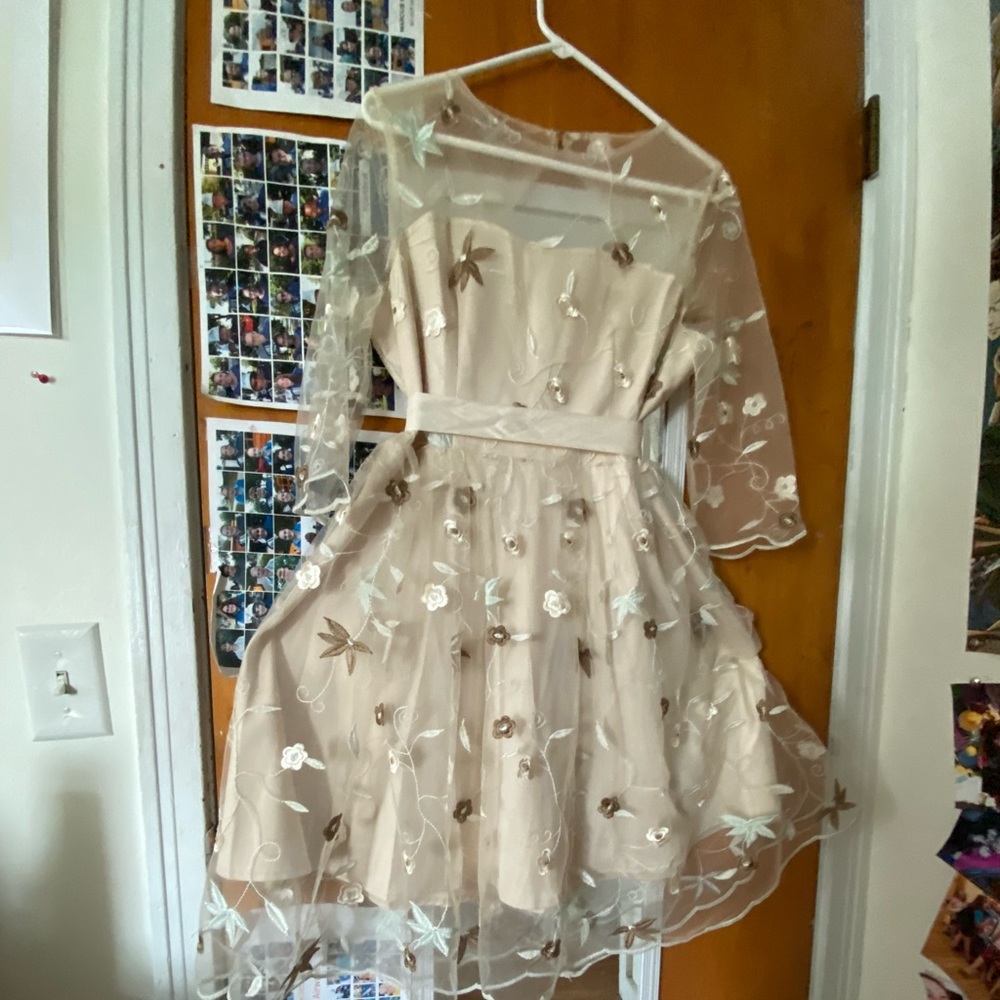 50s Style Flower Embroidered Dress